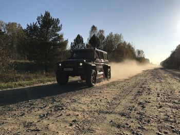 Car on dirt road