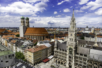 Dresden frauenkirche with cityscape against sky