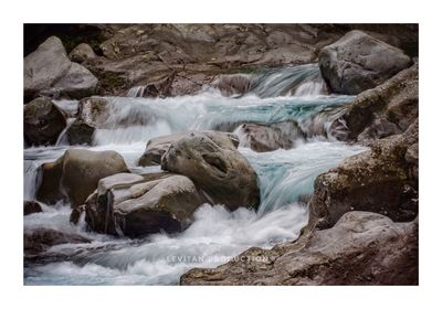 Scenic view of waterfall