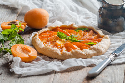 Close-up of breakfast on table