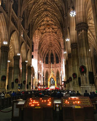 Interior of illuminated building