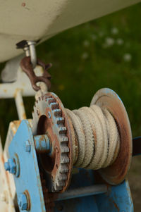 Close-up of rusty machine part