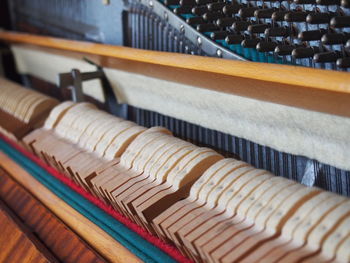 High angle view of multi colored pencils