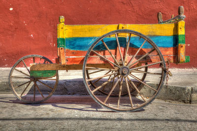 Bicycle wheel on street