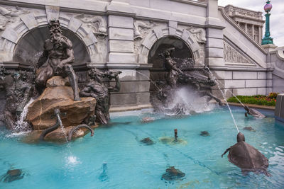 View of fountain in swimming pool