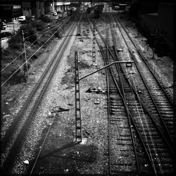 Railroad tracks on railroad track