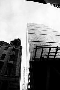 Low angle view of modern building against sky