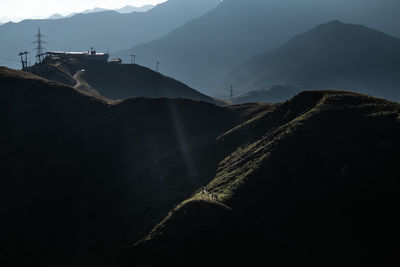 High angle view of dam against sky