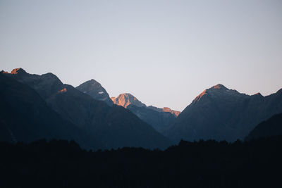 Scenic view of mountains against clear sky