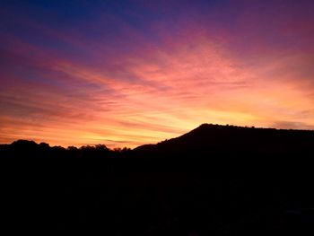 Silhouette of landscape against dramatic sky