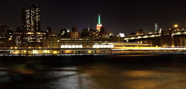 Illuminated cityscape at night