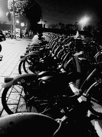 Cars parked at night