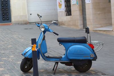 Bicycle parked on street