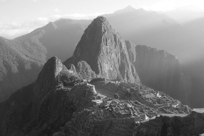 Panoramic view of mountains against sky