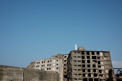 Close up of world heritage site gunkanjima hashima island abandoned city