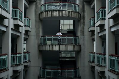 Man standing in modern building