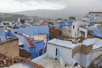 High angle view of townscape against sky