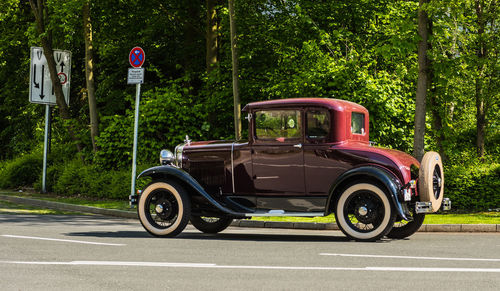Vintage car on street