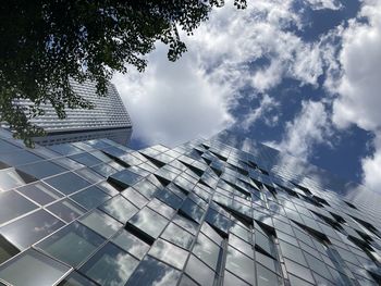 Low angle view of modern building against sky