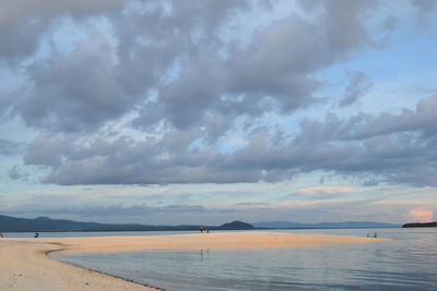 Scenic view of sea against cloudy sky