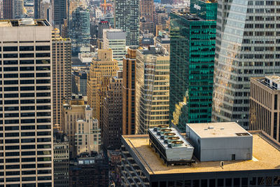 High angle view of buildings in city