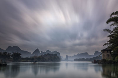 Panoramic view of lake against sky