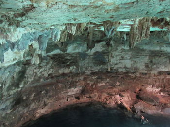 Low angle view of rock formation in cave