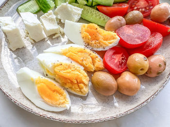 Close-up of food in plate on table