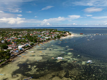 High angle view of beach against sky