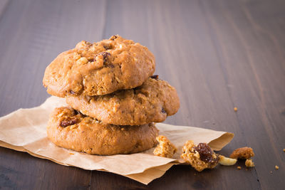 Close-up of cookies on table