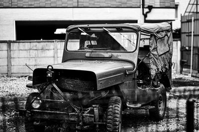 Vintage car on street