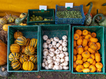 Various fruits for sale at market stall