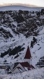 Scenic view of snow covered landscape