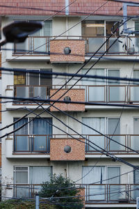 Combination of electric wires and buildings. scenery of the city of akasaka 8-chome, tokyo