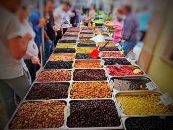 Full frame shot of fruits for sale in market