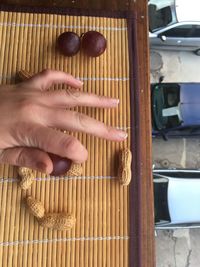 Close-up of person preparing food