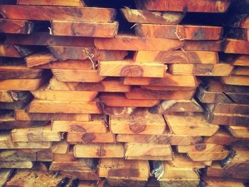 Close-up of wooden logs