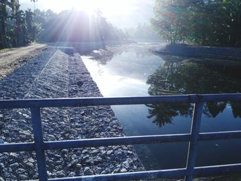 Scenic view of trees against sky during winter