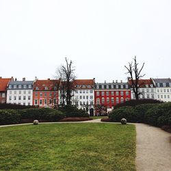 View of buildings against clear sky