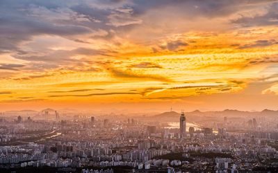 High angle view of cityscape