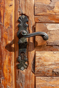 Close-up of old wooden door