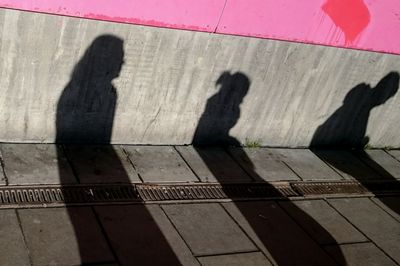 Shadow of man on wall