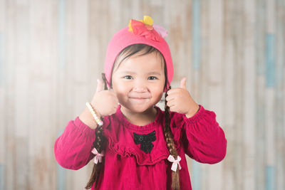 Portrait of cute girl smiling