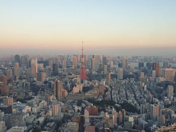 Tokyo top view with iconic tokyo tower