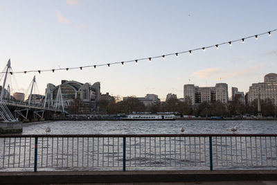 Bridge over river in city