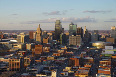 Cityscape against sky during sunset - kansas city, missouri