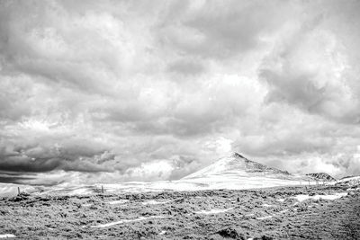 View of landscape against cloudy sky