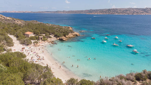 High angle view of beach against sky