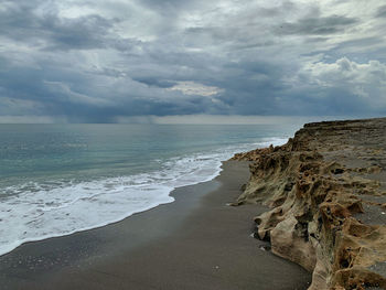 Scenic view of beach against sky