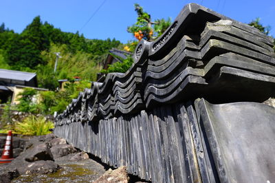 Panoramic view of temple and building against sky